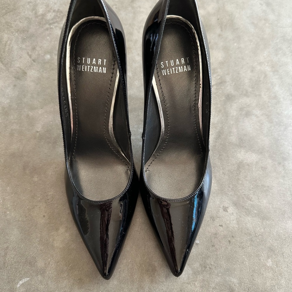 Stuart Weitzman fever black patent 34.5